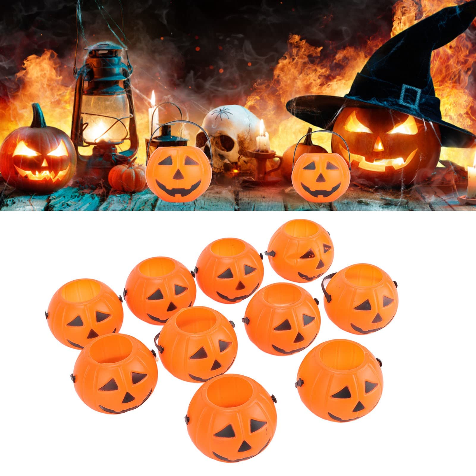 Amazon.co.jp: Agatige パンプキンバケツ 10個 ハロウィン トリック